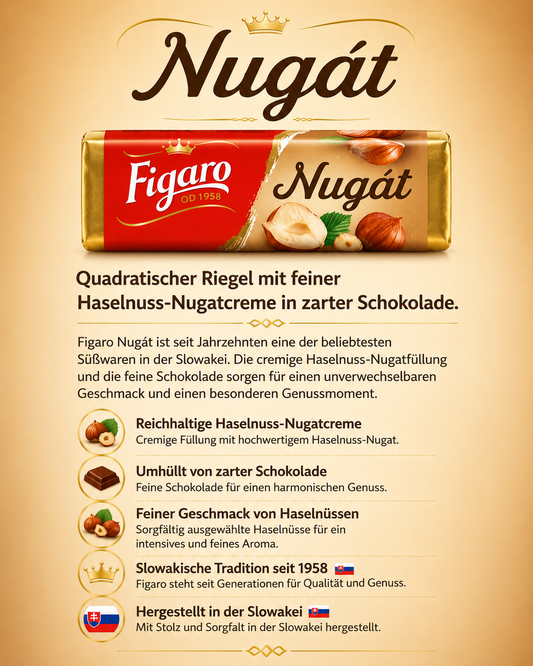 Figaro Nugát – Der legendäre Nougatriegel mit feiner Haselnusscreme 🌰🍫🇸🇰