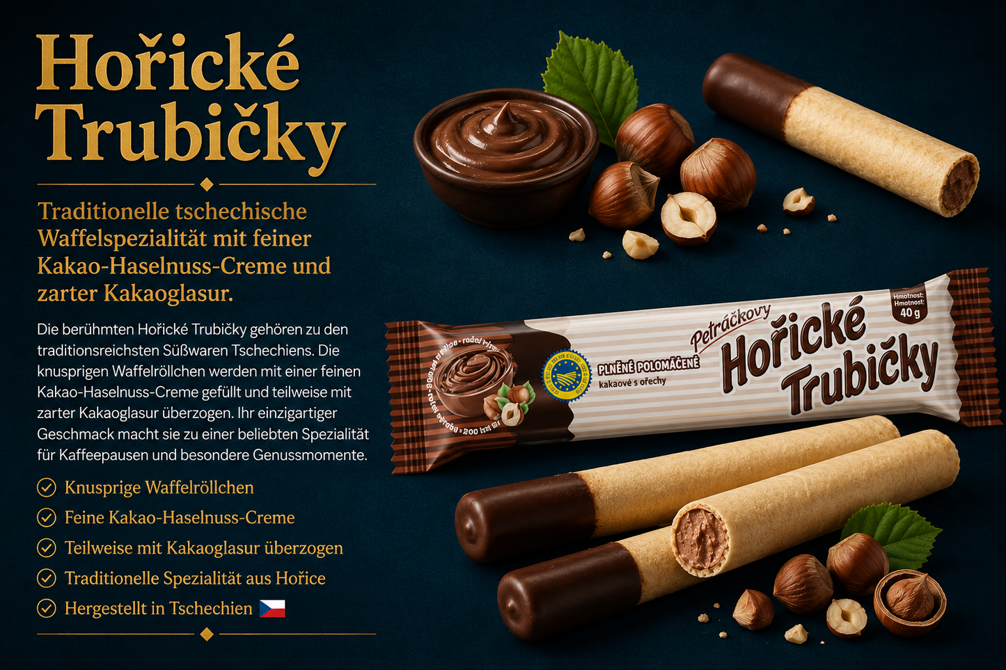 Hořické Trubičky – Die berühmte tschechische Waffelspezialität mit Kakao-Haselnuss-Creme 🌰🍫🇨🇿