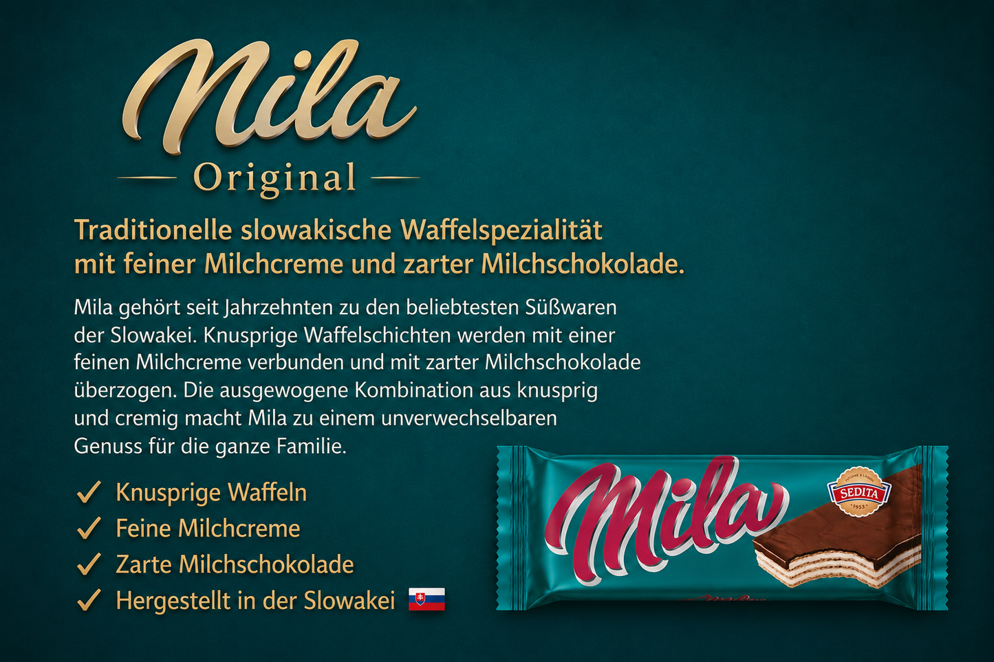 Mila – Knusprige Waffeln mit feiner Milchcremefüllung und Kakaoglasur