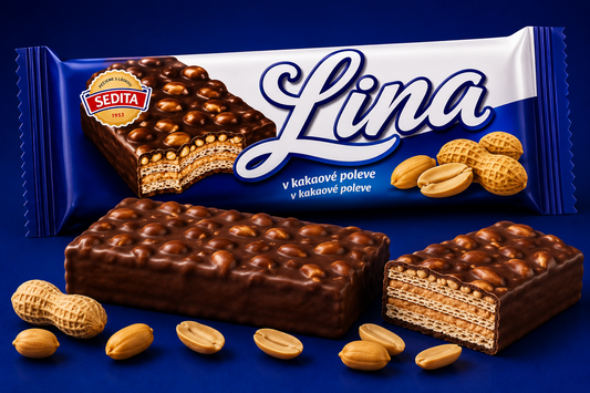 Lina – Knusprige Waffeln mit Erdnusscreme, ganzen Erdnüssen und Milchschokolade 🥜🍫🇸🇰